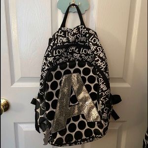 Justice black letter A backpack